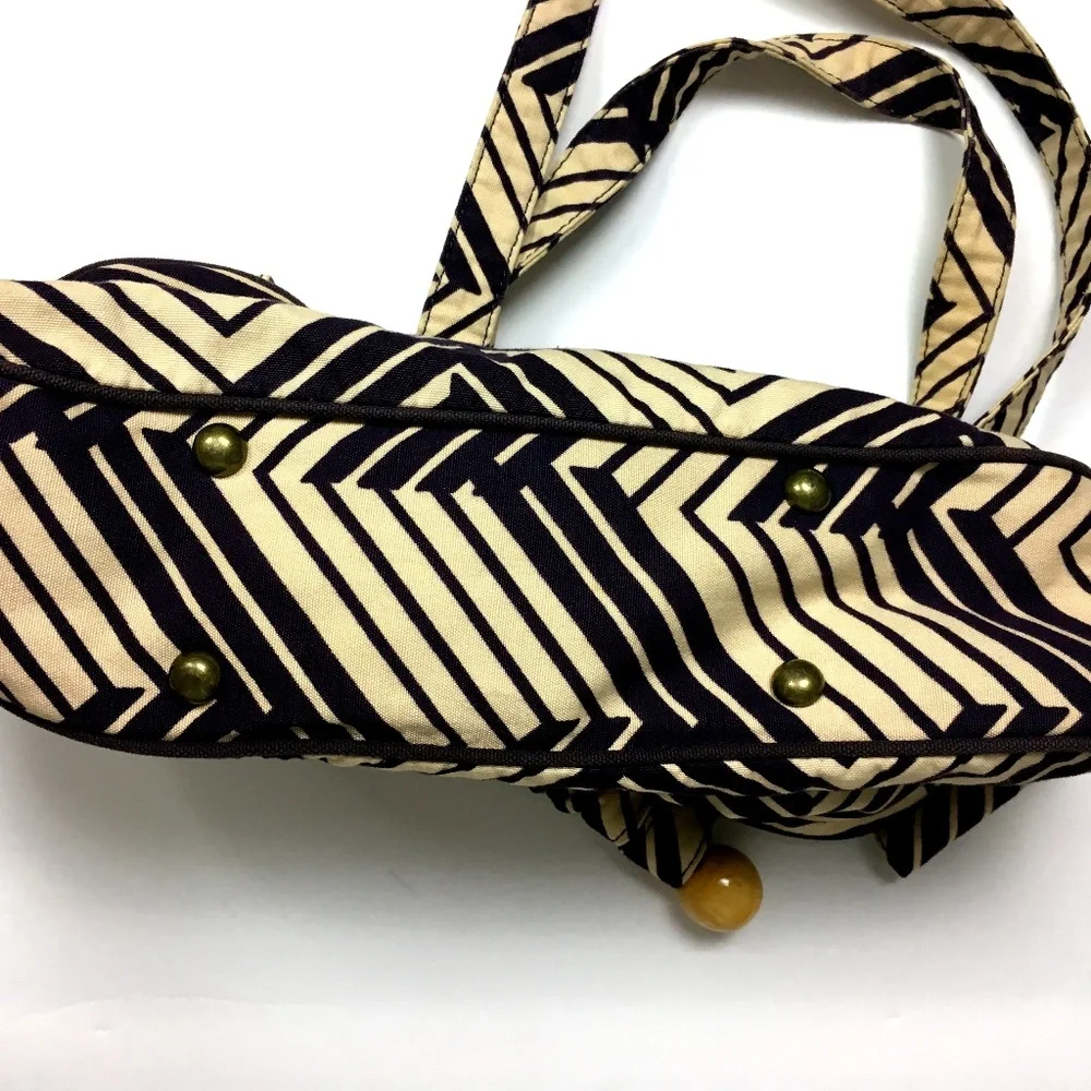 Old Navy Brown/Cream Geometric Fabric Purse